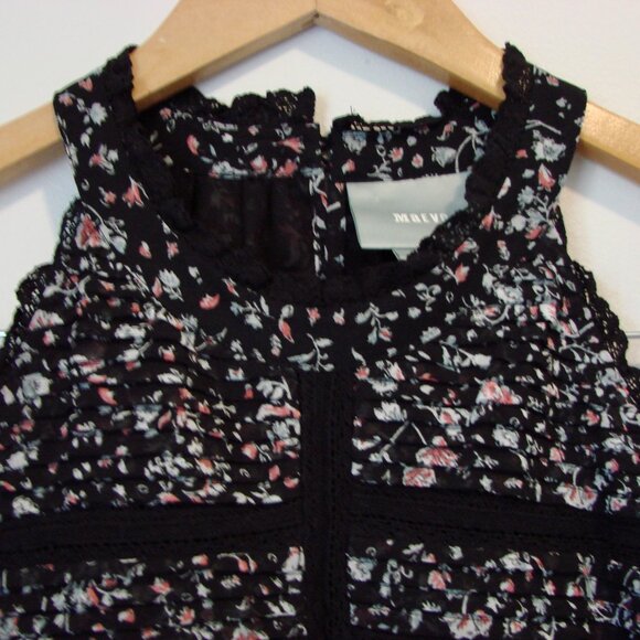 Anthropologie Maeve Floral Crochet Lace Halter Blouse Top Black Size Medium - Picture 7 of 16